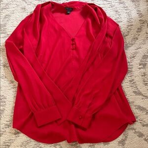 Ann Taylor Vibrant Red Blouse Sz small